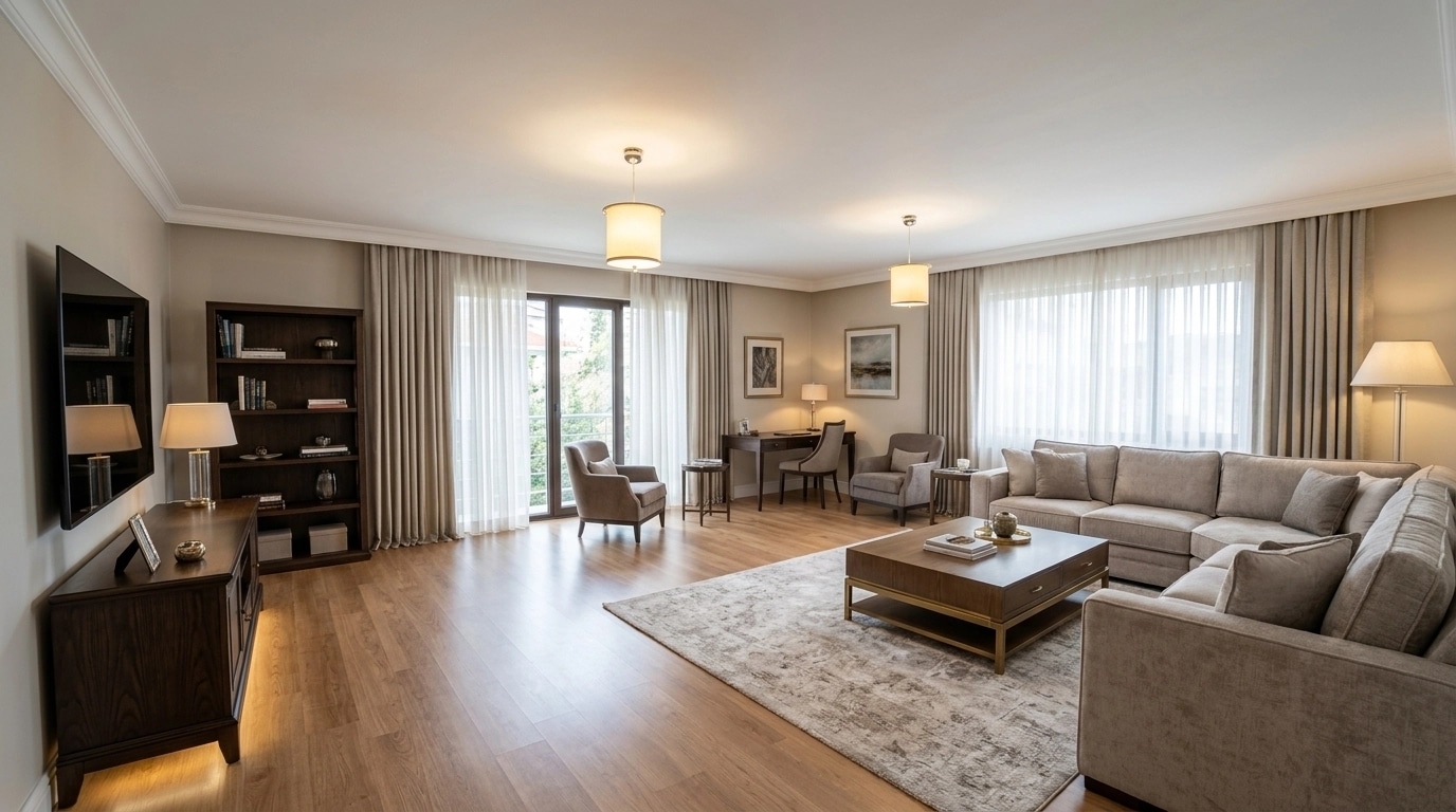 Transitional Living Room design — interior photo by GenRoom AI