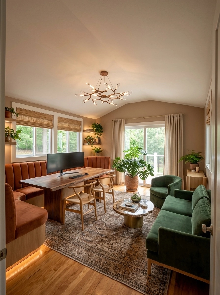 Design d'intérieur en style Biophilic — Salon par GenRoom AI