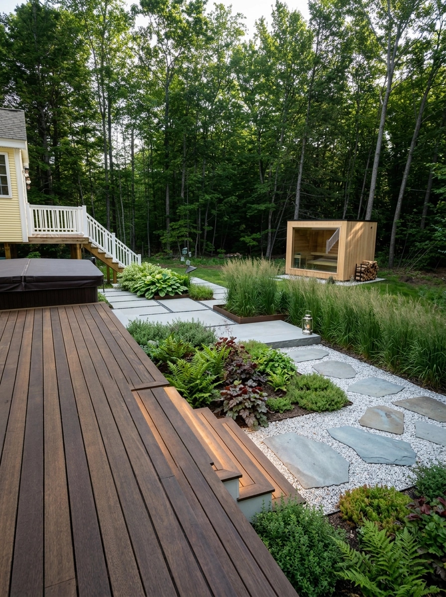Landscape design in Scandinavian Garden style — Yard by GenRoom AI