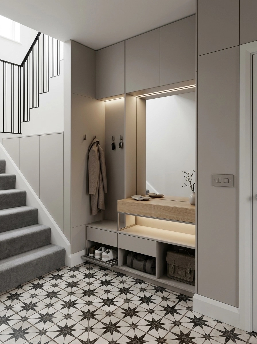 Reka bentuk dalaman dalam gaya Minimalism — Ruang Legar oleh GenRoom AI