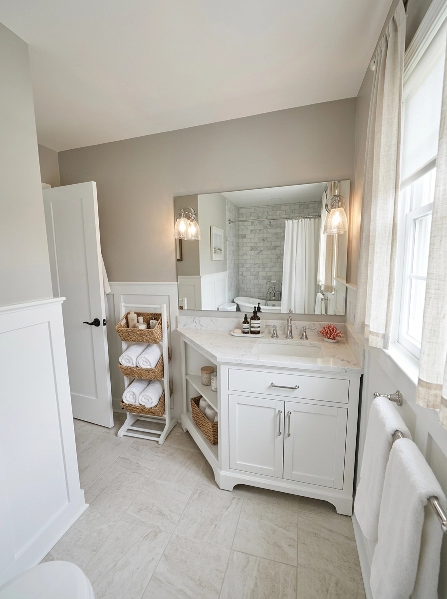 Interior design in Coastal / Hamptons style — Bathroom by GenRoom AI