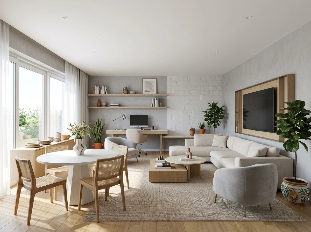 Interior design in Portuguese Modern style — Living Room by GenRoom AI