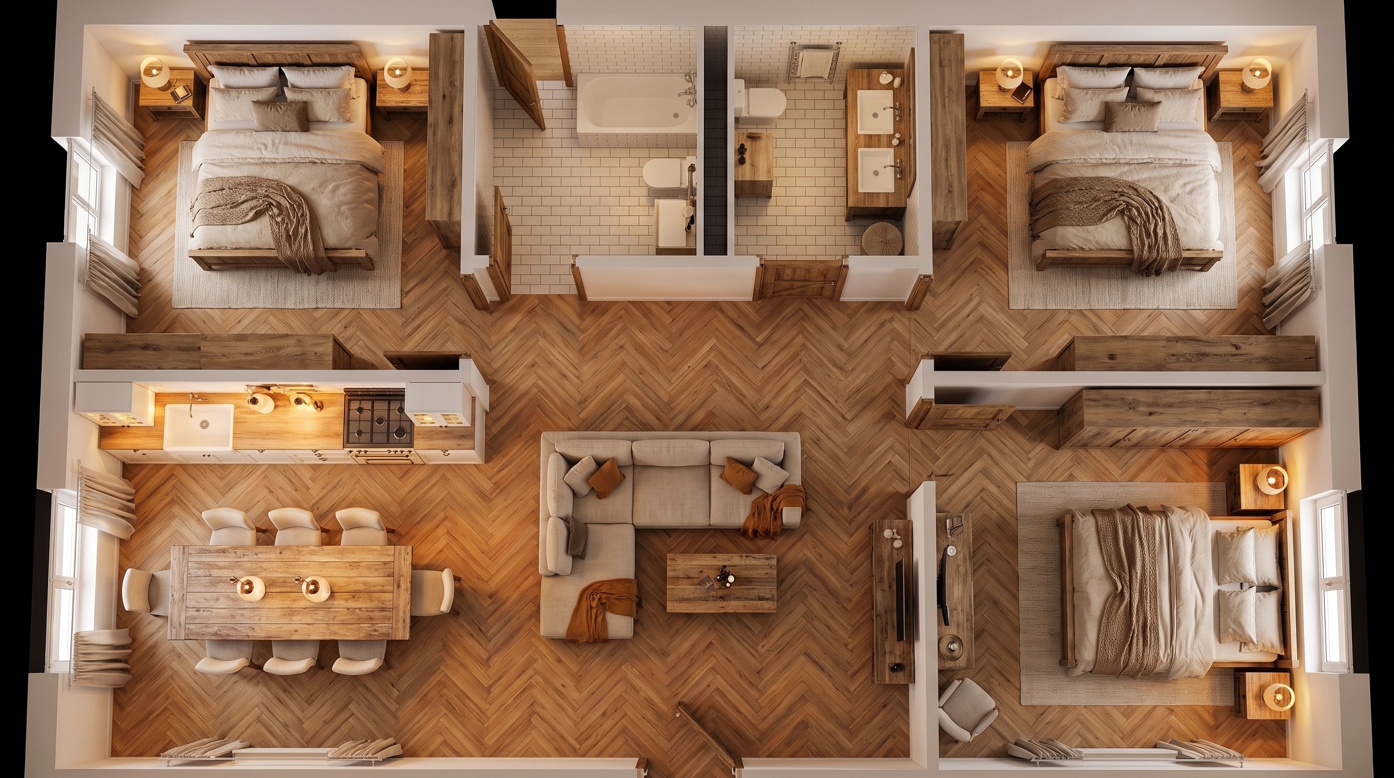 Interiördesign i stilen Modern Farmhouse — Vardagsrum av GenRoom AI