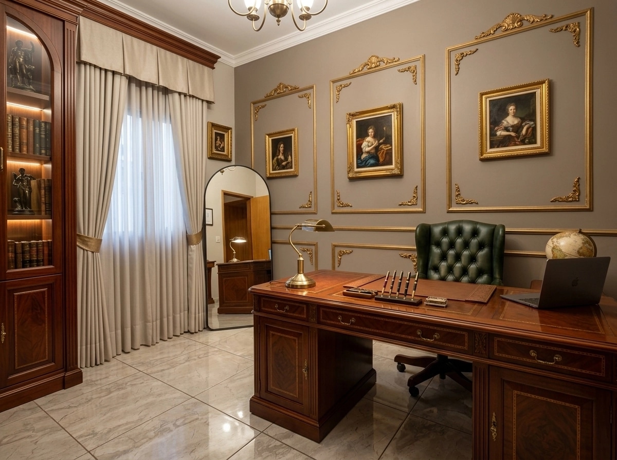 Office interior in Classic style — photo by GenRoom AI