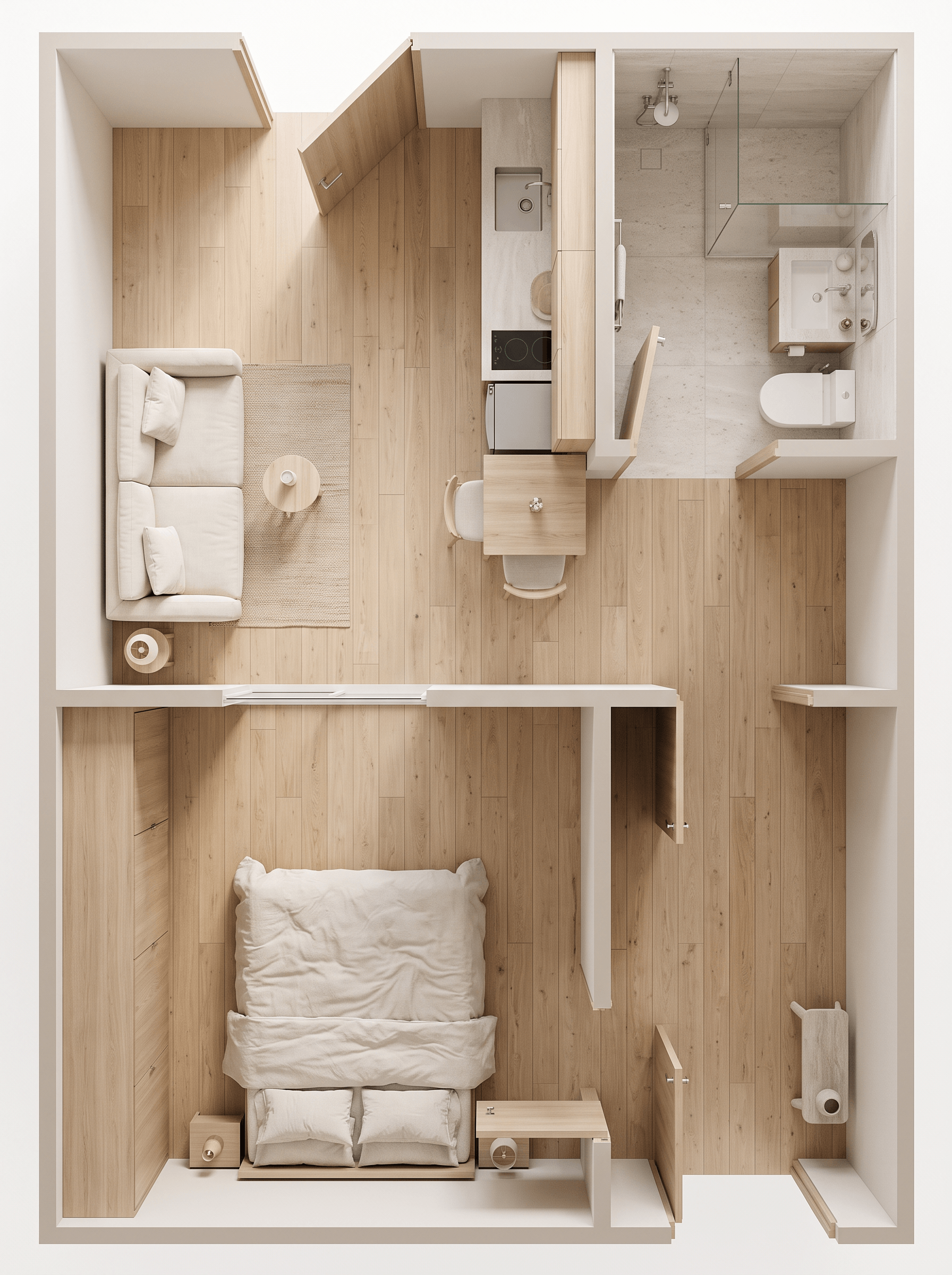 Interior design in Minimalism style — Living Room by GenRoom AI