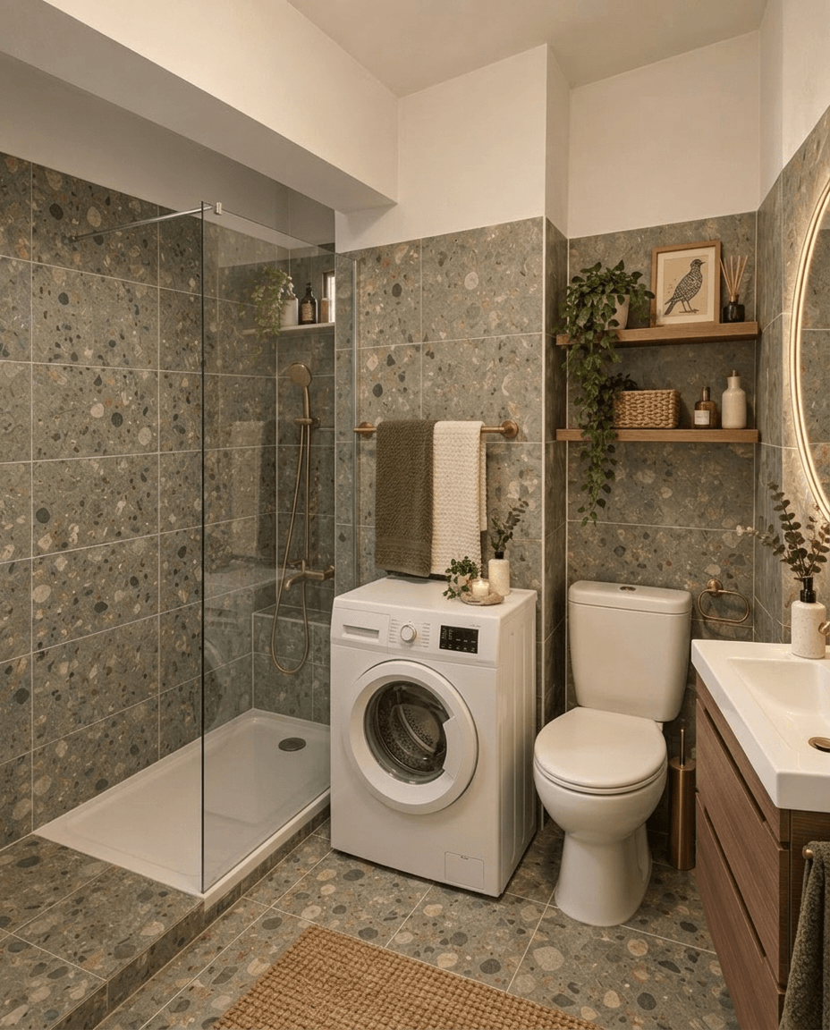 Bathroom interior in Eclectic style — photo by GenRoom AI