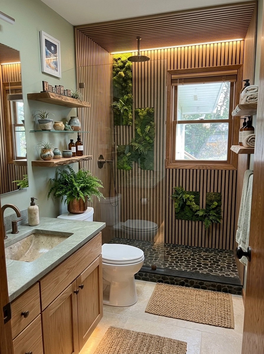 Interior design in Biophilic style — Bathroom by GenRoom AI