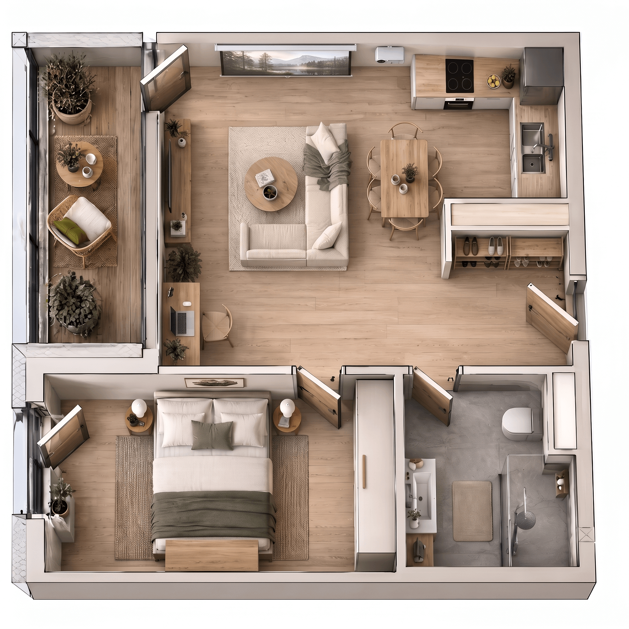 Interior design in Scandinavian style — Living Room by GenRoom AI