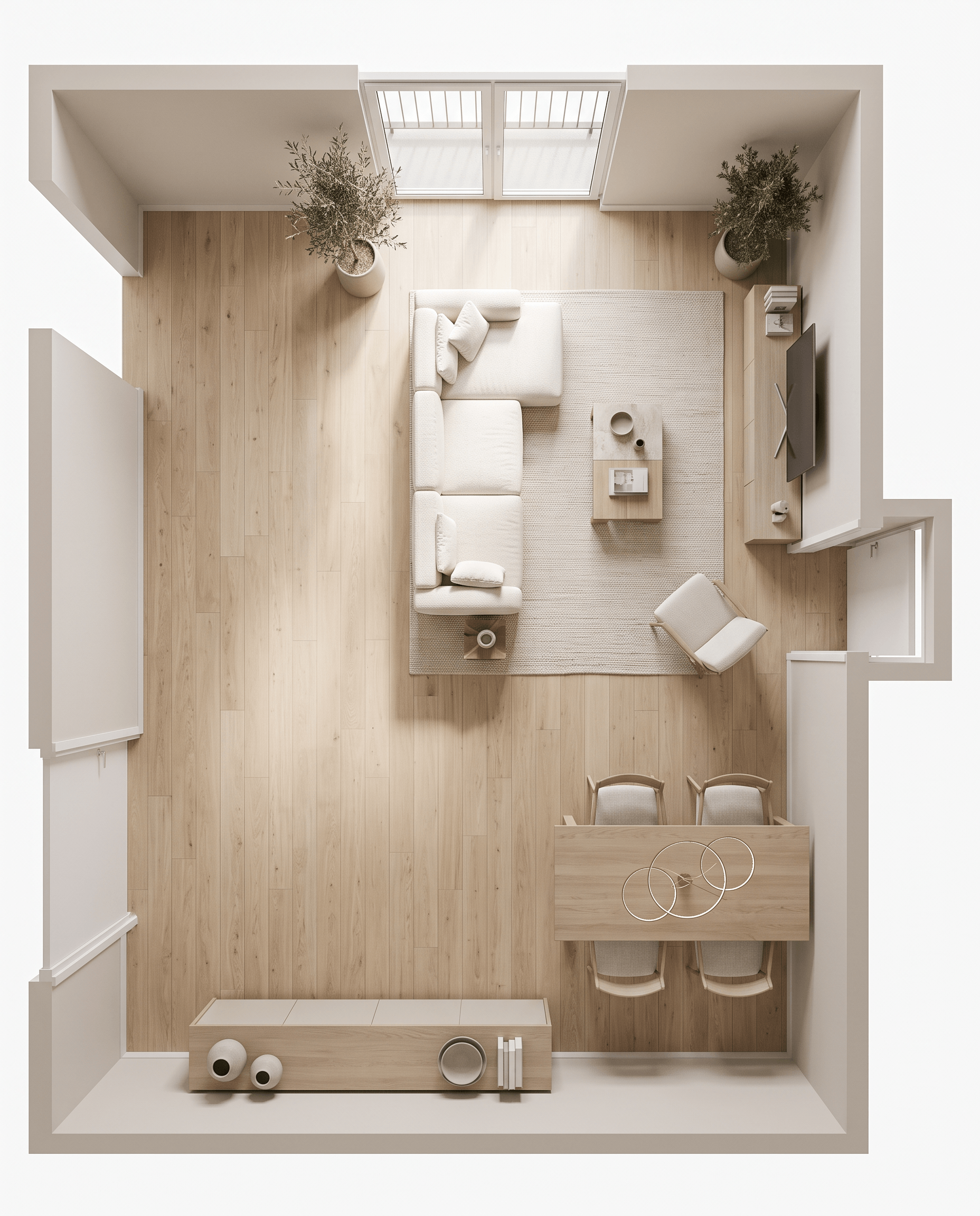 Interiördesign i stilen Minimalism — Vardagsrum av GenRoom AI