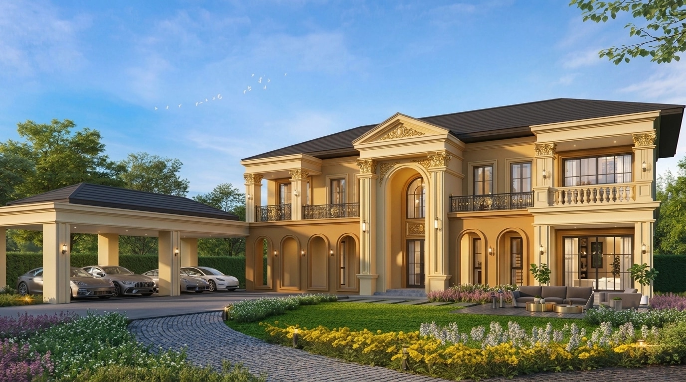 Neoclassic Facade Facade design — facade photo by GenRoom AI