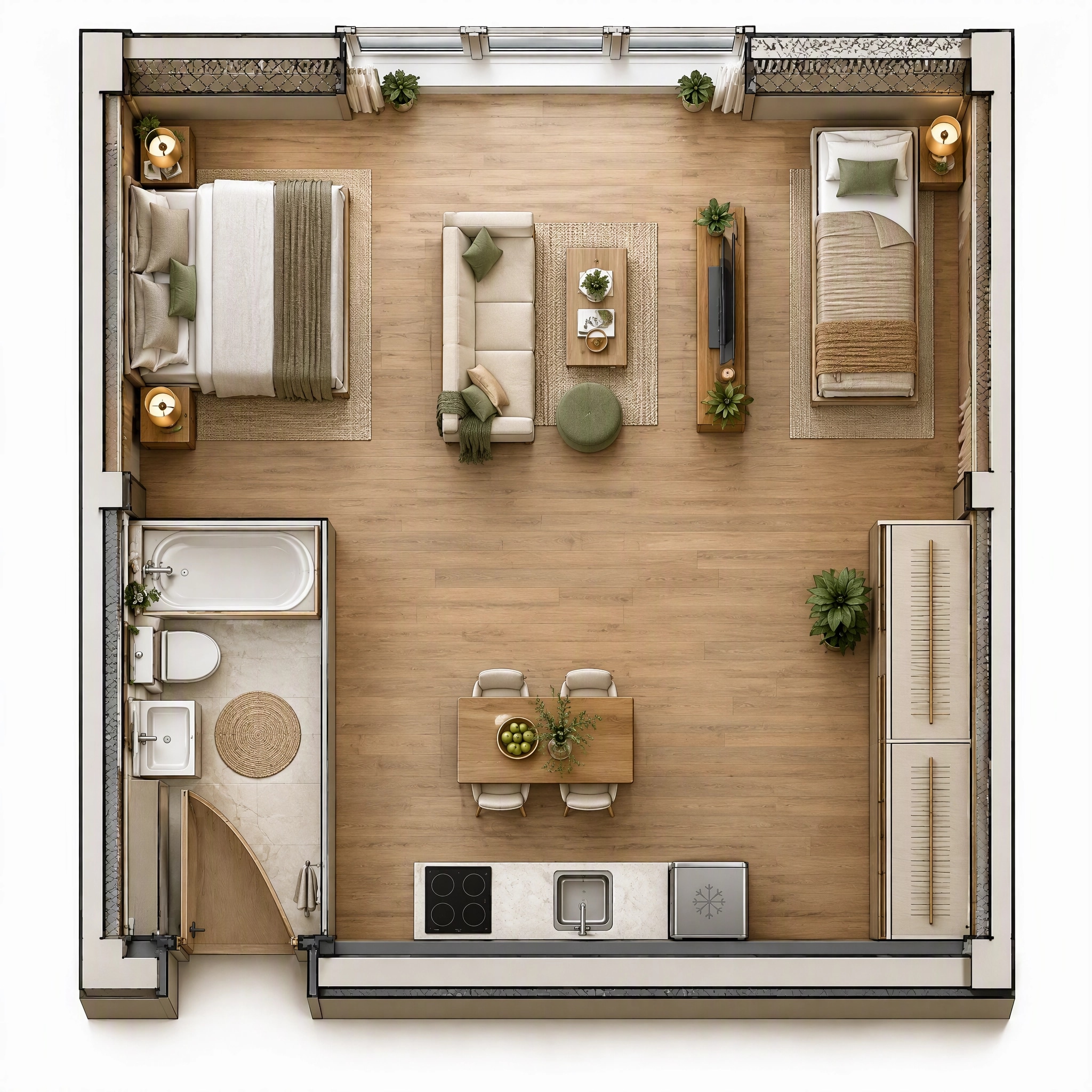 Design d'intérieur en style Contemporary — Salon par GenRoom AI