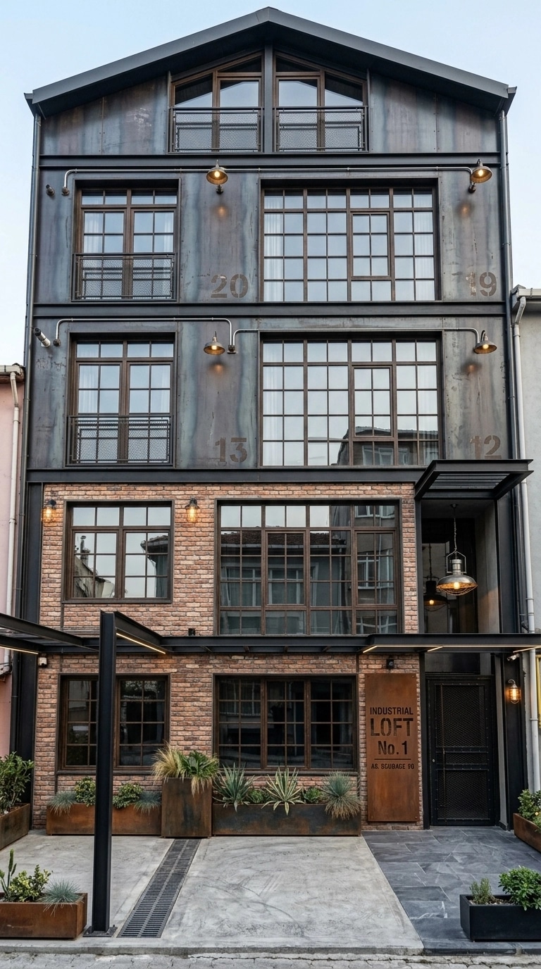 Facade design in Loft Facade style — photo by GenRoom AI
