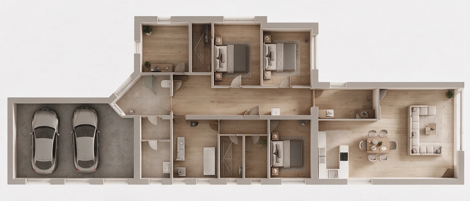 Interior design in Minimalism style — Living Room by GenRoom AI