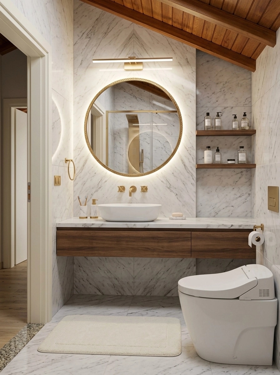 Bathroom interior in no_style style — photo by GenRoom AI