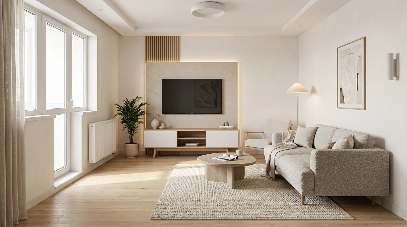 Interior design in Minimalism style — Living Room by GenRoom AI