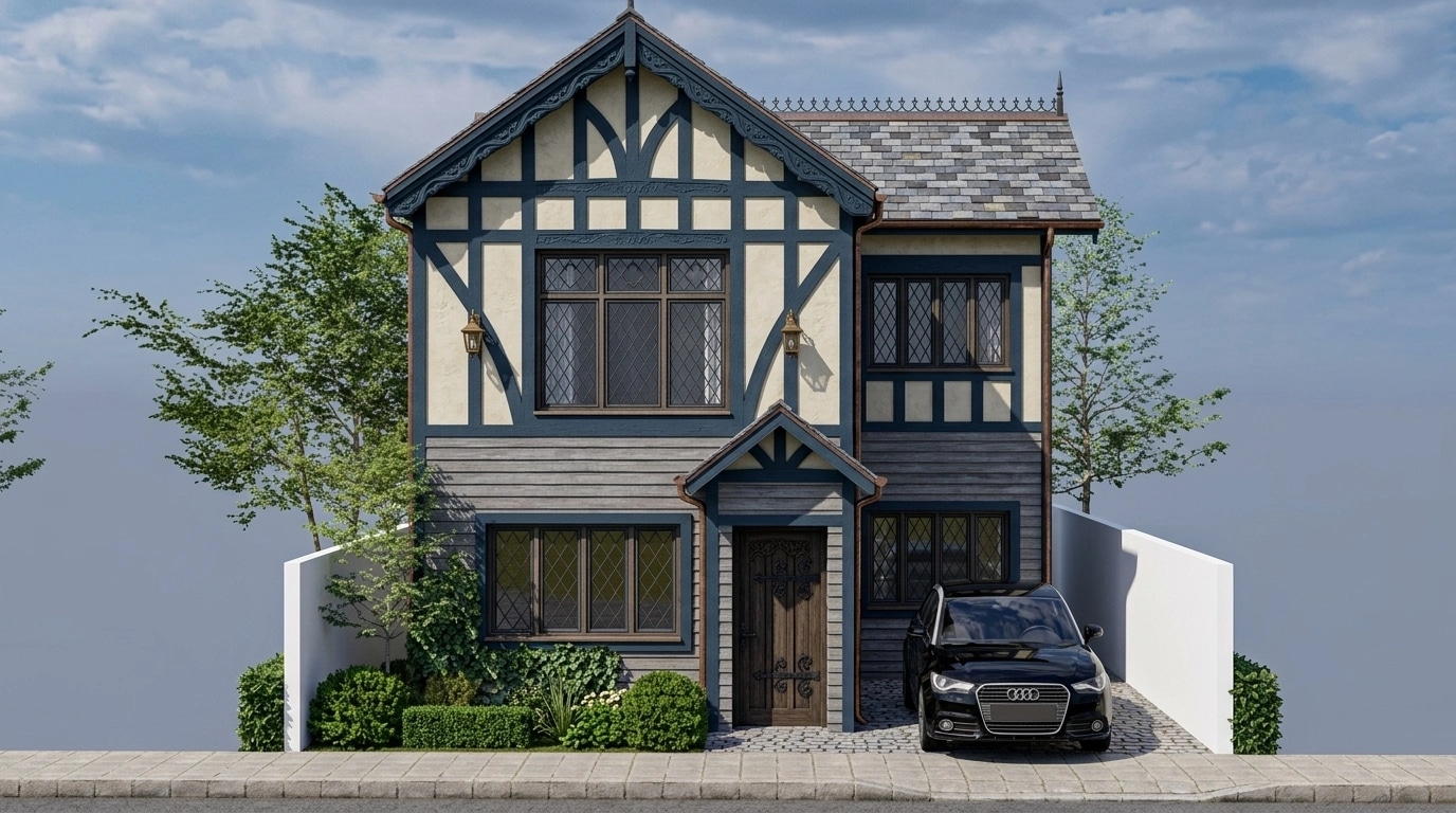 Tudor Facade Facade design — facade photo by GenRoom AI