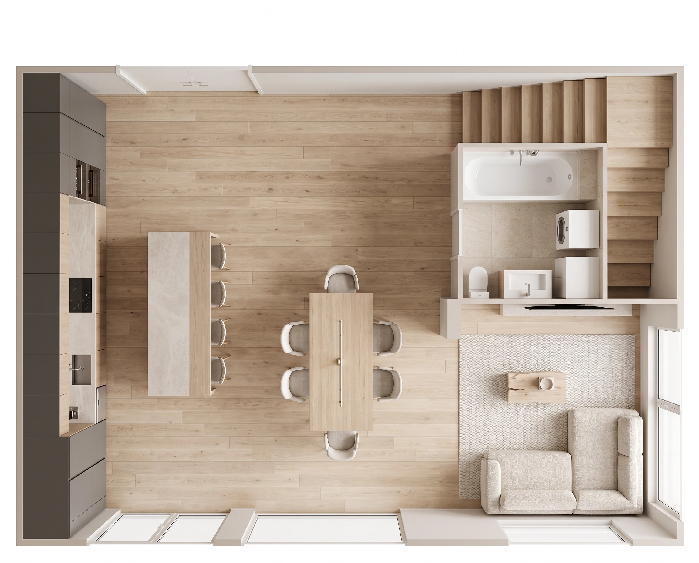 Interior design in Minimalism style — Living Room by GenRoom AI