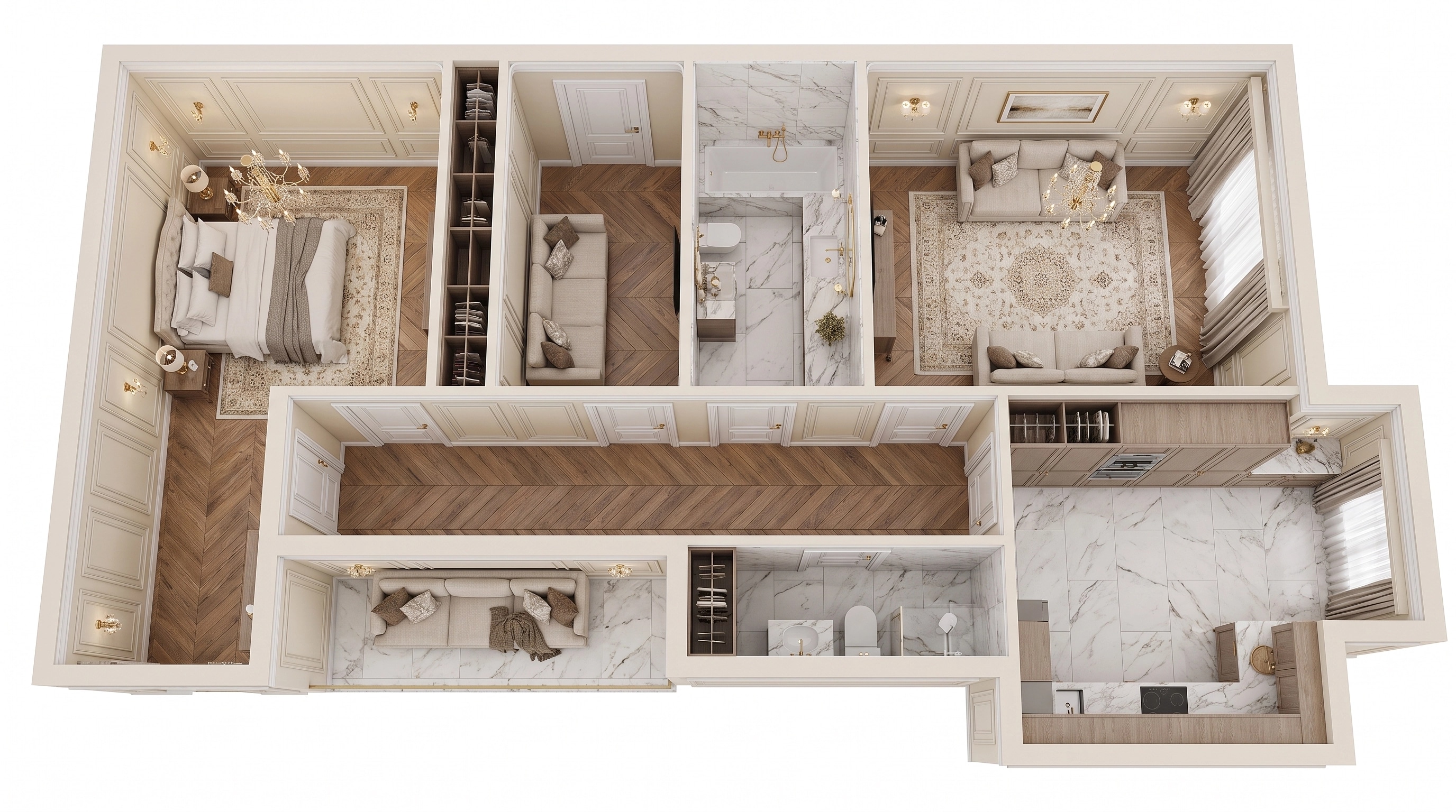 Interior design in Neoclassic style — Living Room by GenRoom AI