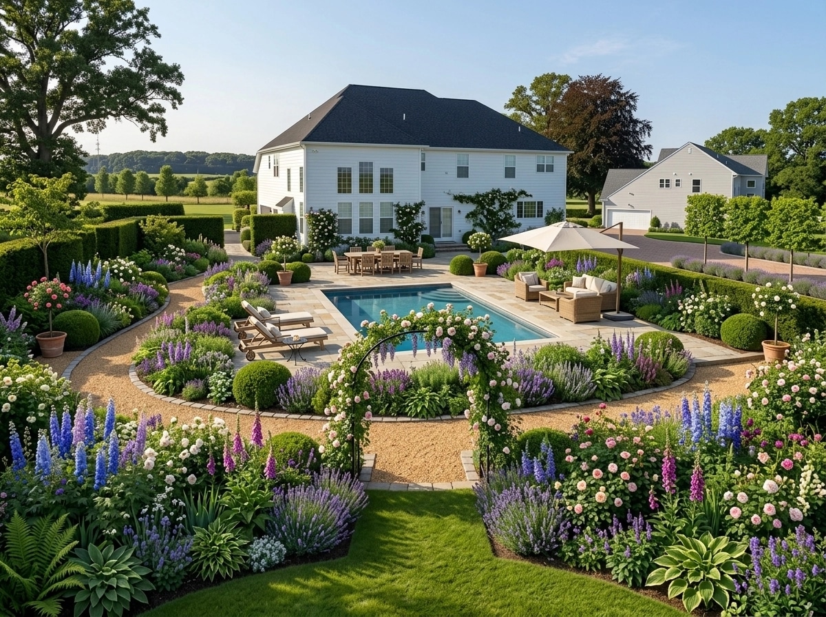 Landscape design in English Cottage Garden style — Yard by GenRoom AI