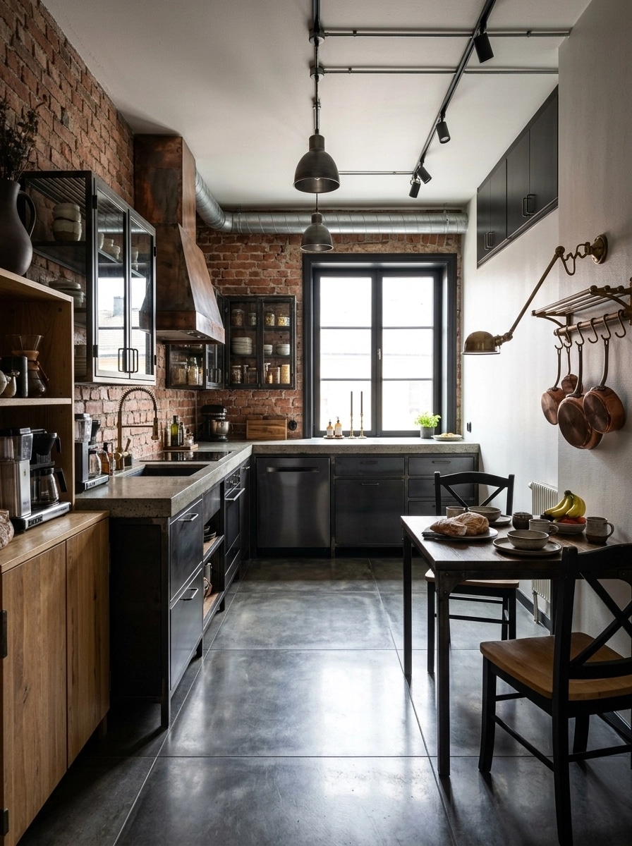 Kitchen interior in Loft / Industrial style — photo by GenRoom AI