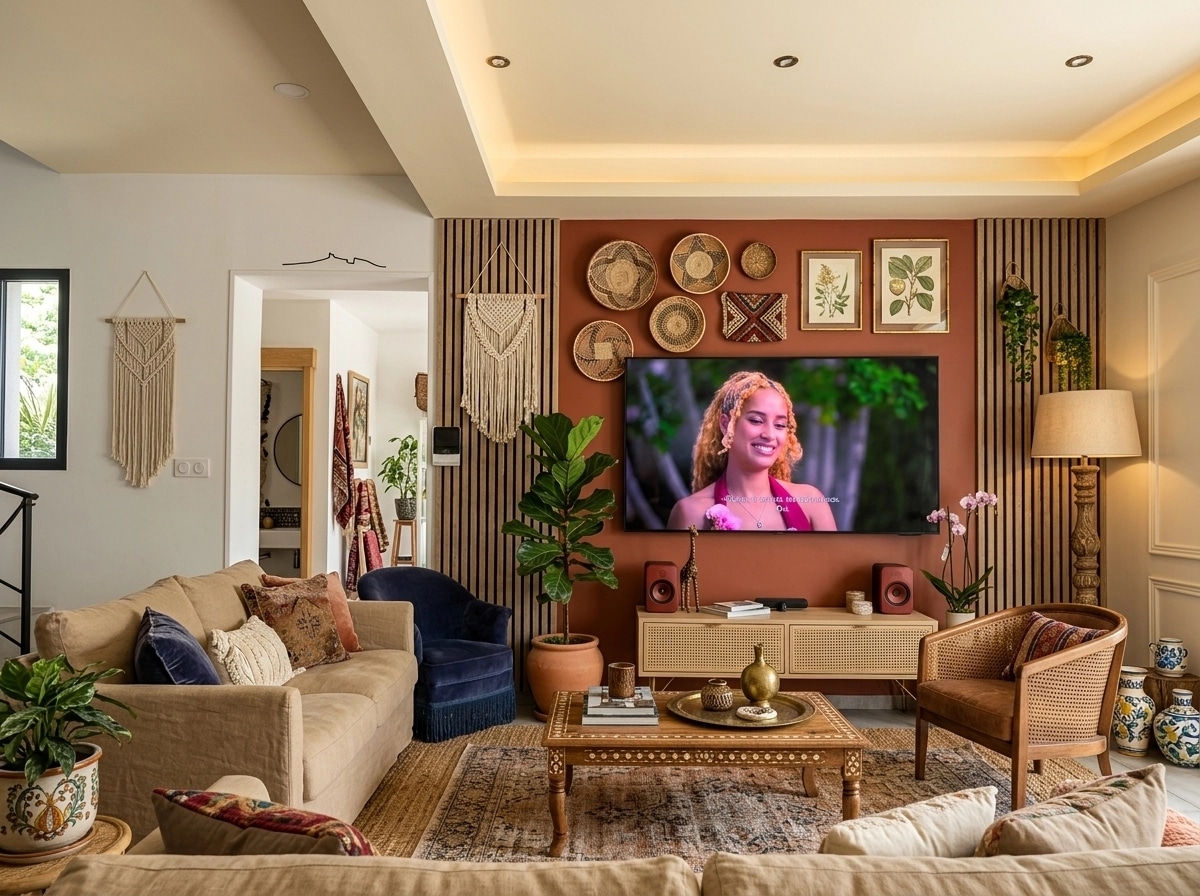 Interior design in Bohemian style — Living Room by GenRoom AI