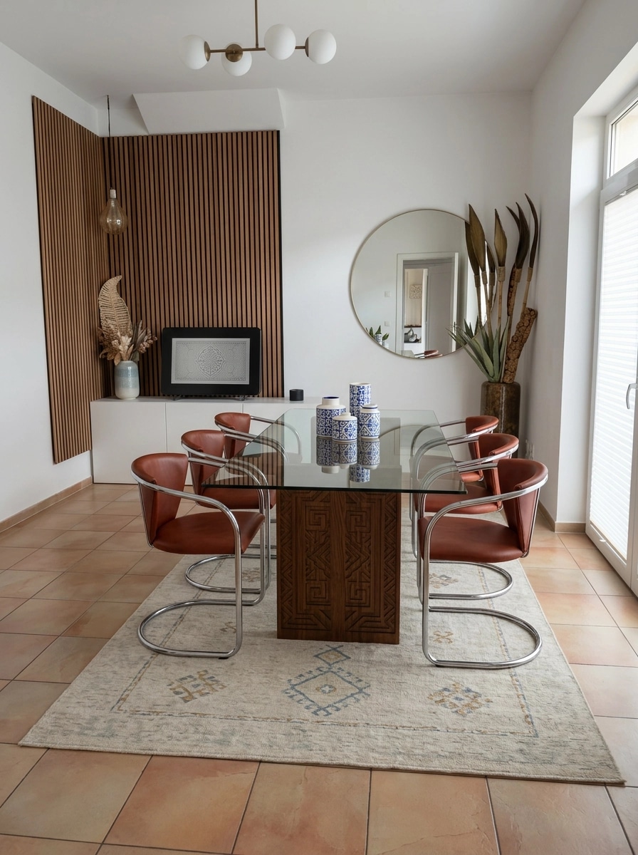 Interior design in Portuguese Modern style — dining_room by GenRoom AI