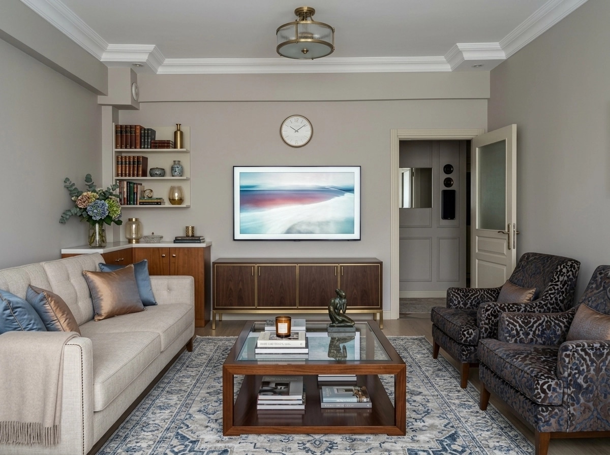 Transitional Living Room design — interior photo by GenRoom AI
