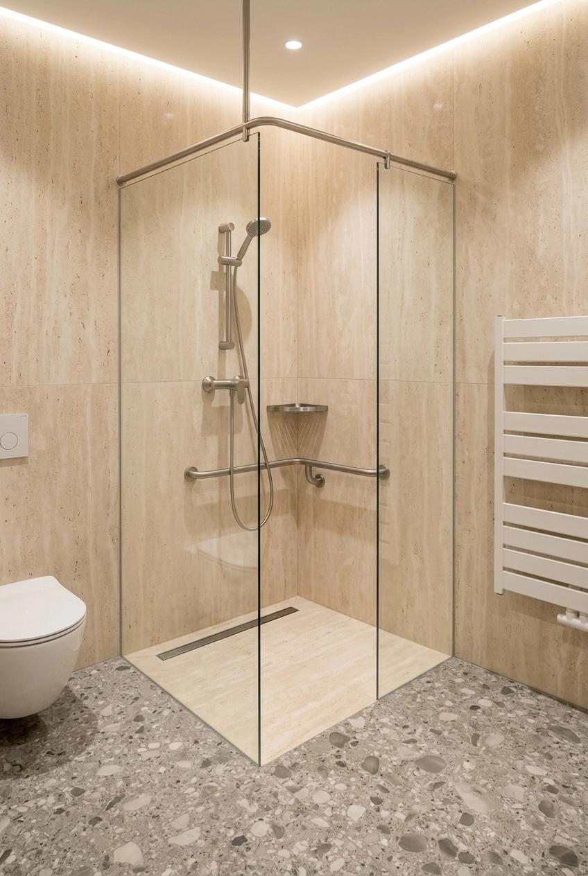 Bathroom interior in Minimalism style — photo by GenRoom AI