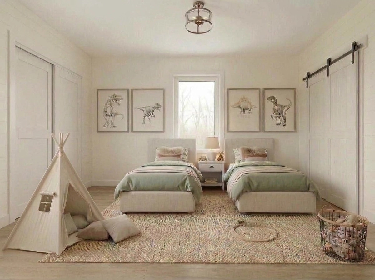 Interior design in Modern Farmhouse style — Kids Room by GenRoom AI