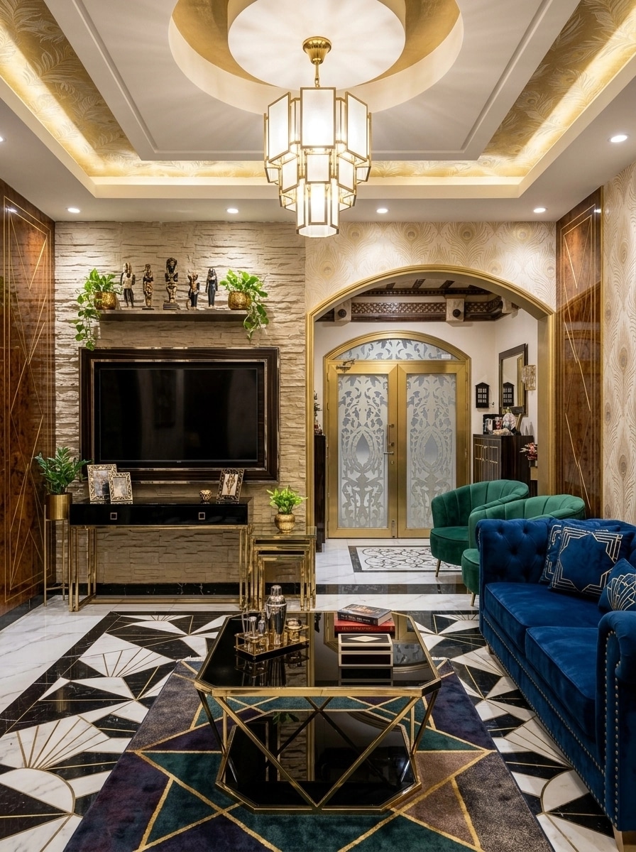 Art Deco Living Room design — interior photo by GenRoom AI