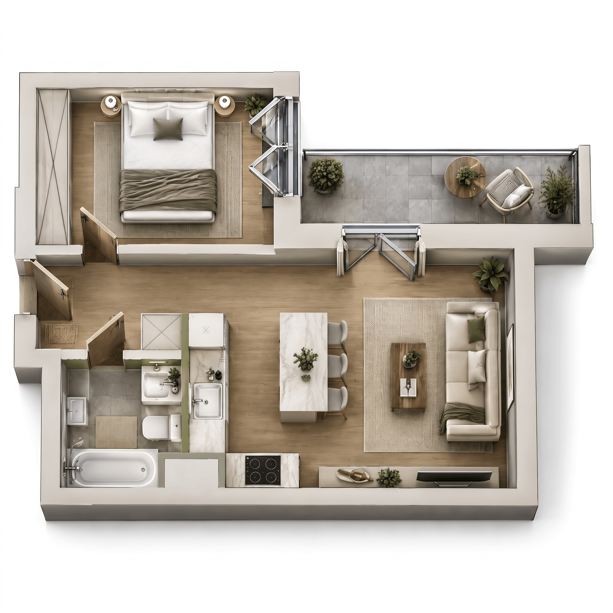 Interior design in Contemporary style — Living Room by GenRoom AI