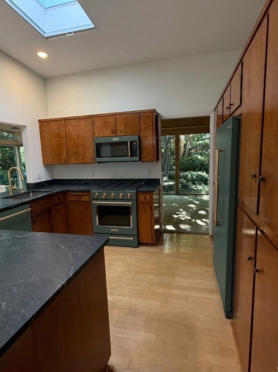Kitchen interior in Mid-Century Modern style — photo by GenRoom AI