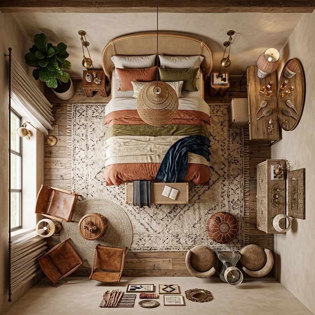 Interior design in Bohemian style — Bedroom by GenRoom AI