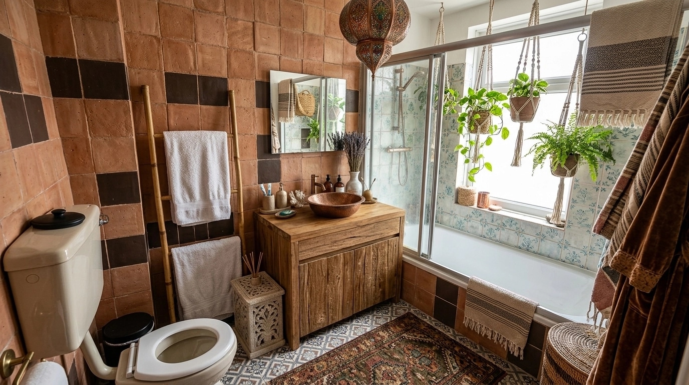 Interior design in Bohemian style — Bathroom by GenRoom AI