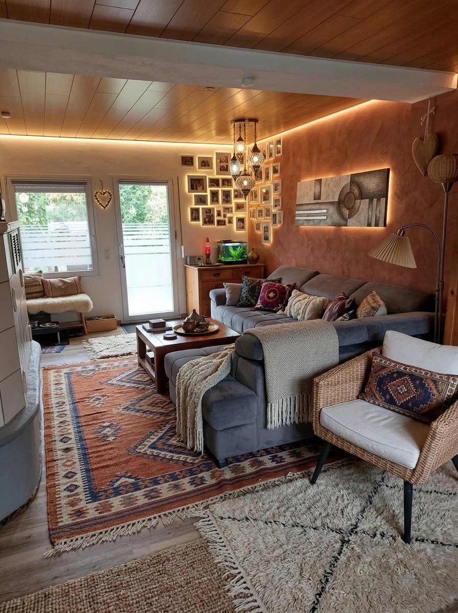 Interior design in Bohemian style — Living Room by GenRoom AI