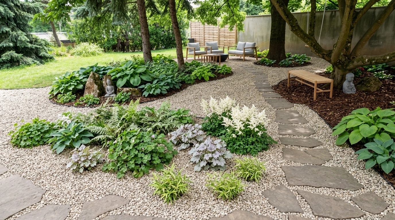 Landscape design in Scandinavian Garden style — Yard by GenRoom AI