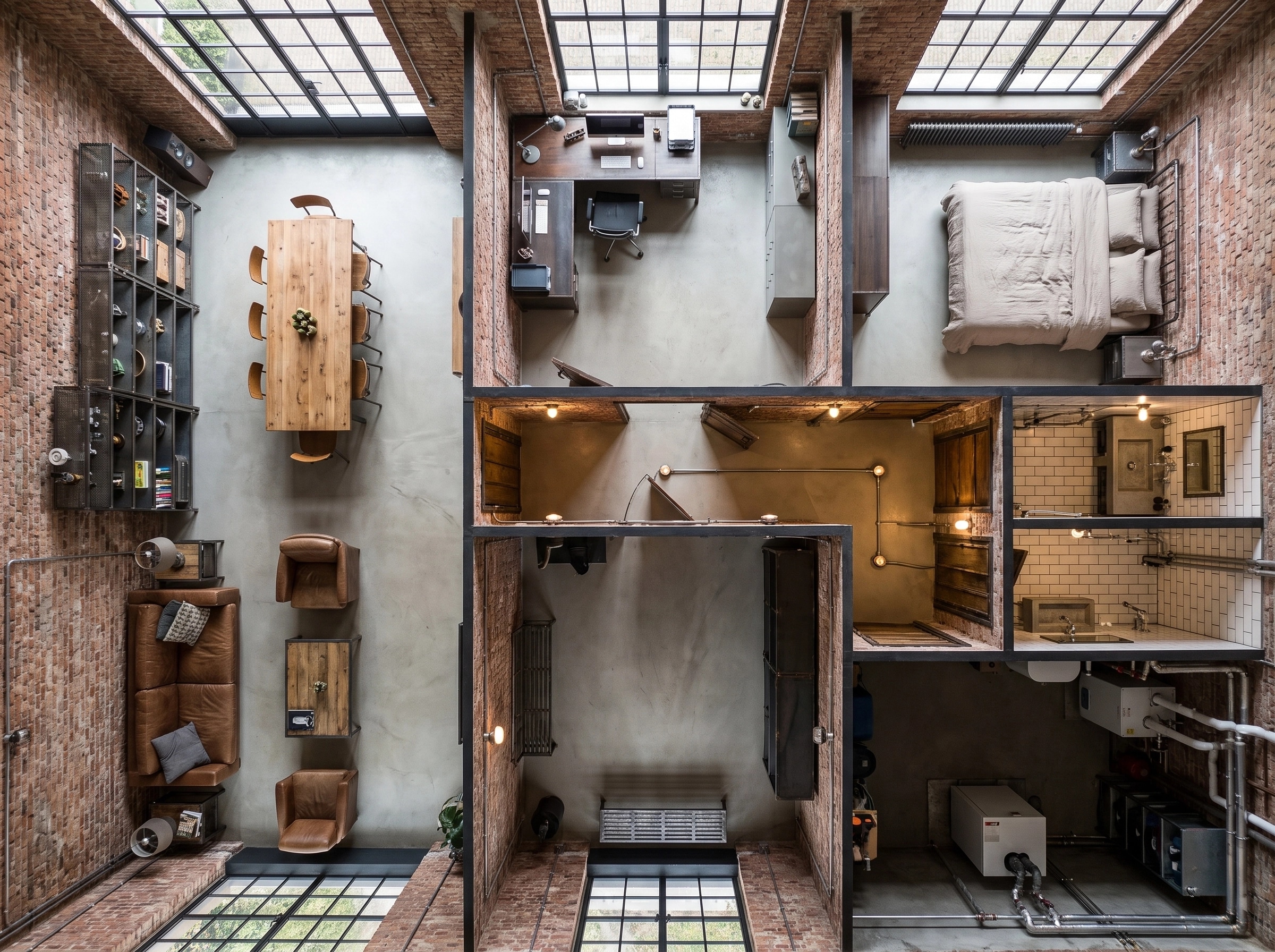 Interior design in Loft / Industrial style — Living Room by GenRoom AI
