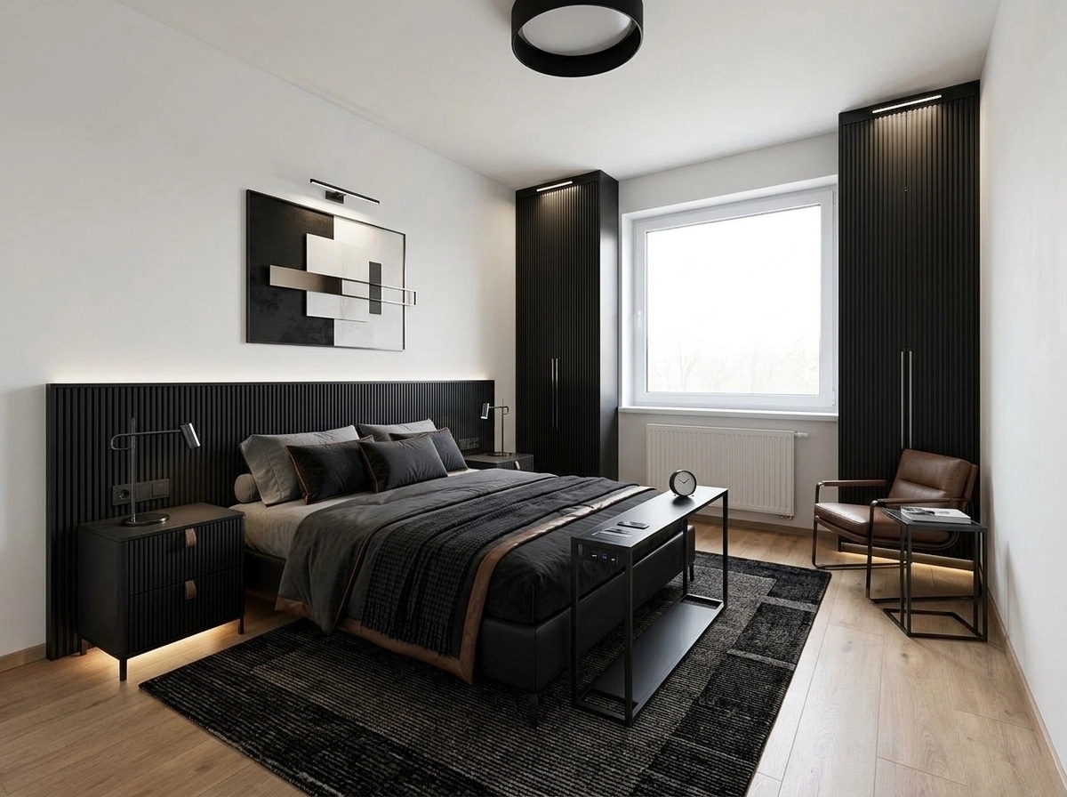 Blacktec Bedroom design — interior photo by GenRoom AI