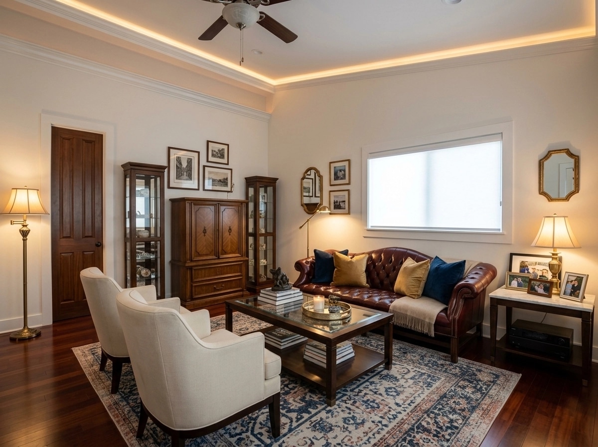 Transitional Living Room design — interior photo by GenRoom AI