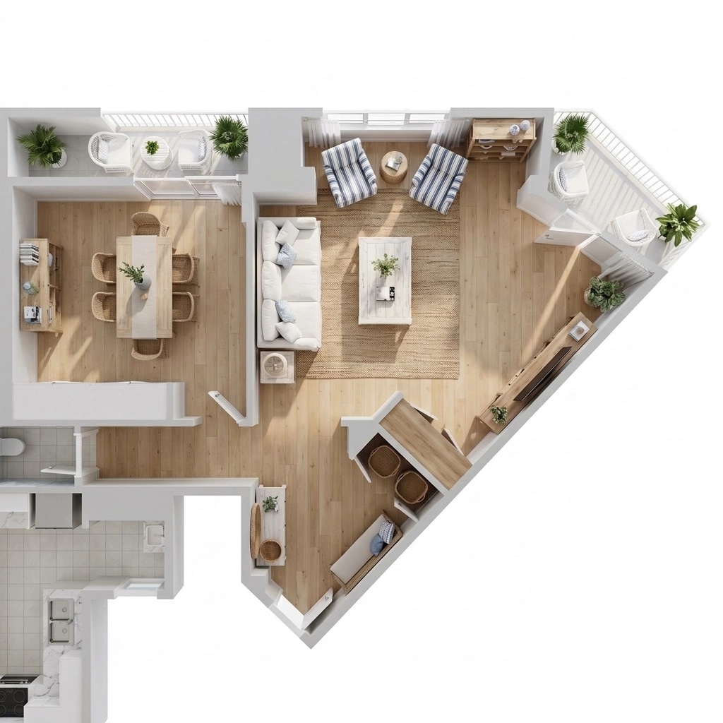 Interior design in Coastal / Hamptons style — Living Room by GenRoom AI