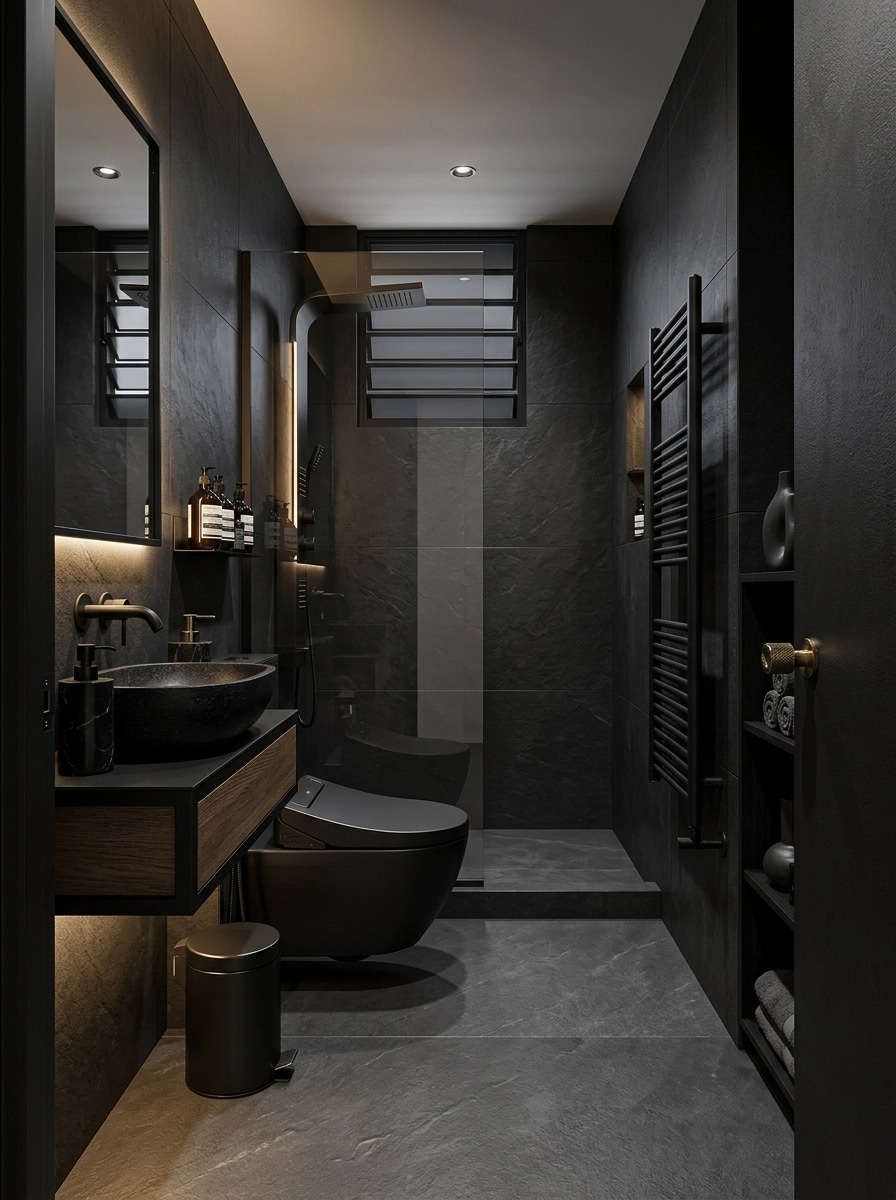Blacktec Bathroom design — interior photo by GenRoom AI