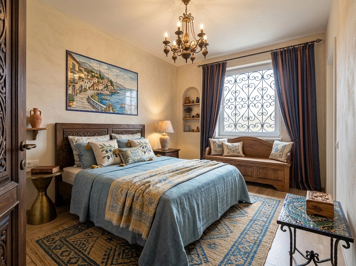 Interior design in Mediterranean style — Bedroom by GenRoom AI