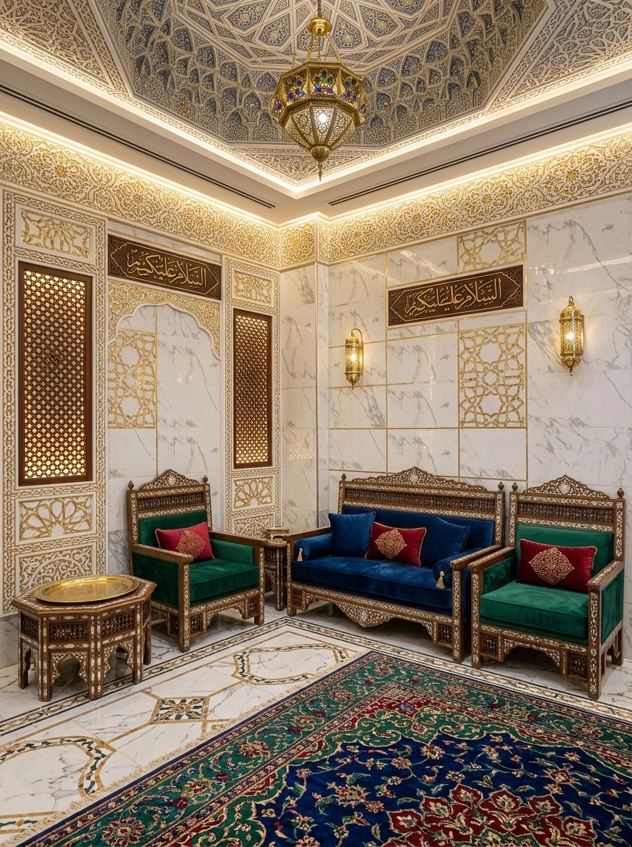 Interior design in Islamic Geometric style — Living Room by GenRoom AI