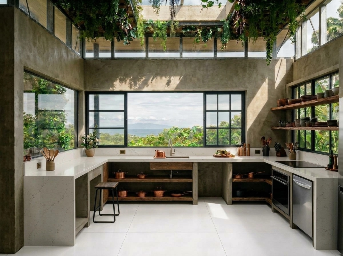 Biophilic Kitchen design — interior photo by GenRoom AI