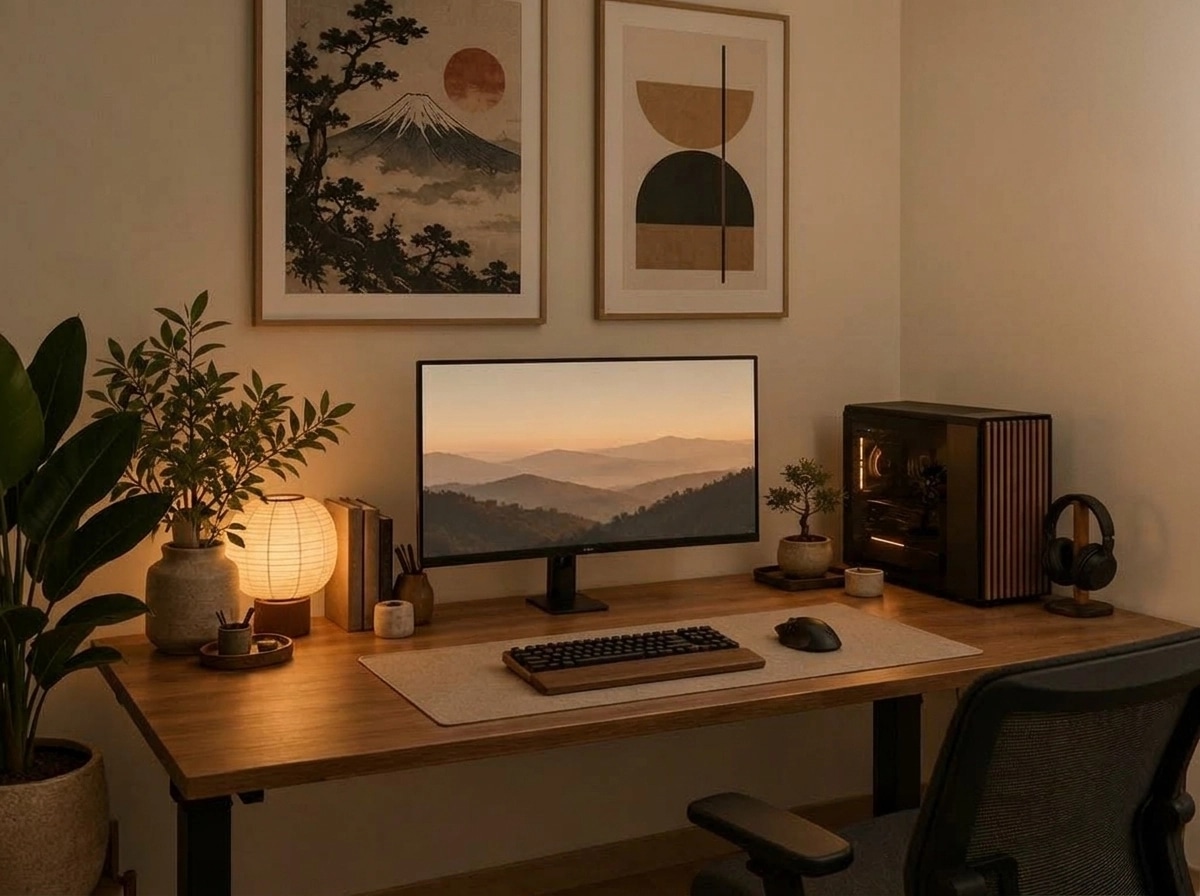 Interior design in Japandi style — Office by GenRoom AI