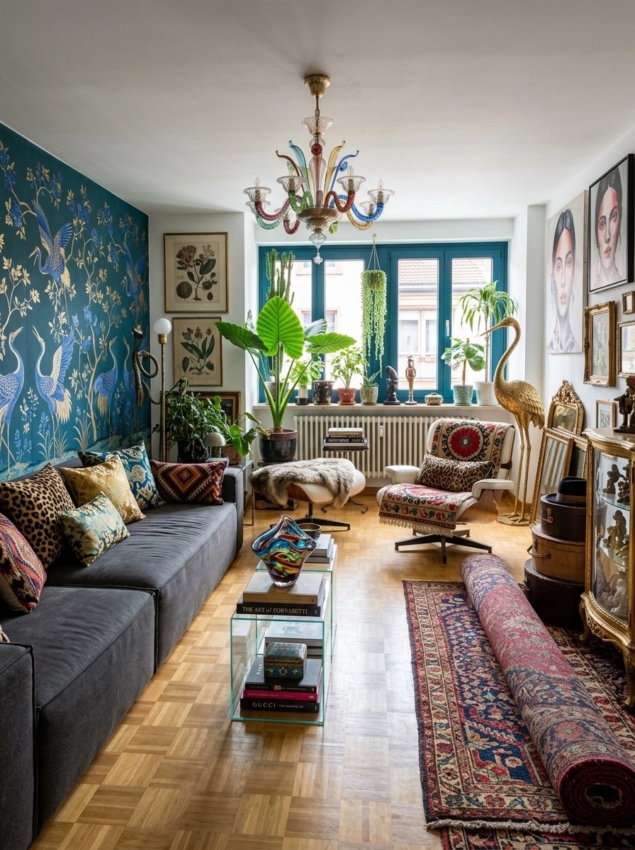 Maximalist Living Room design — interior photo by GenRoom AI