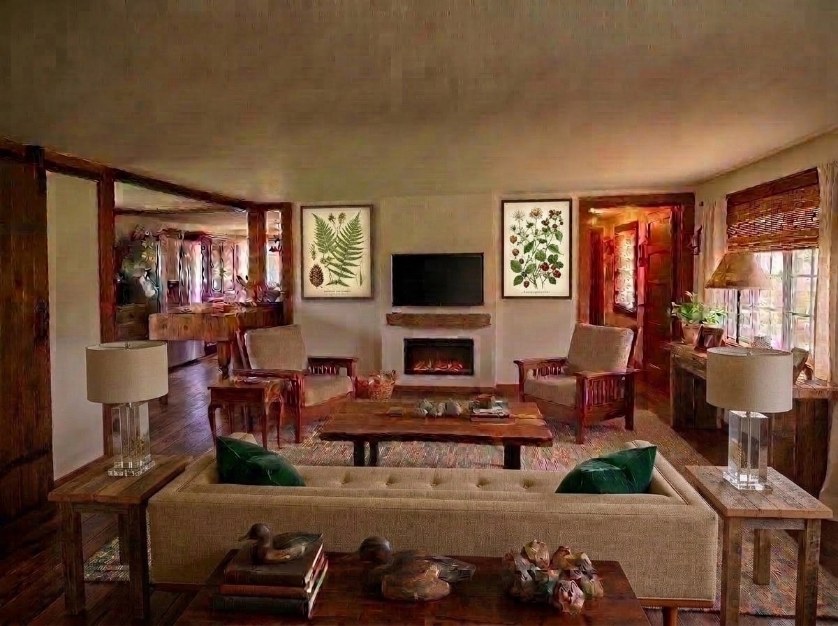 Interior design in Rustic style — Living Room by GenRoom AI