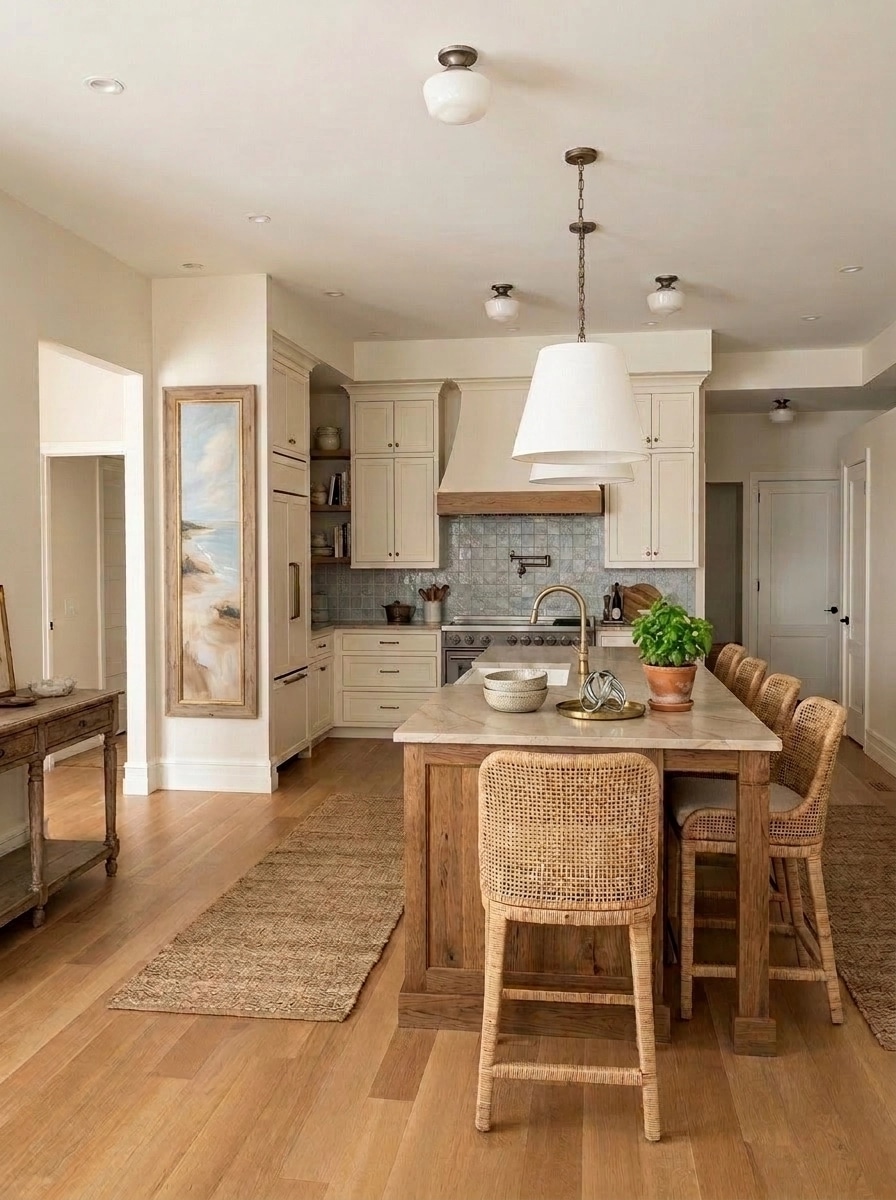 Kitchen interior in Coastal / Hamptons style — photo by GenRoom AI
