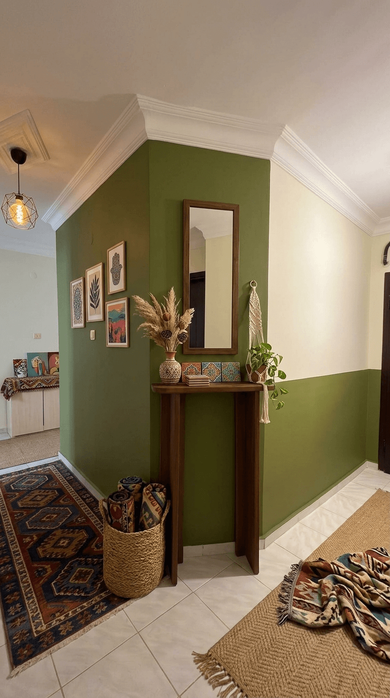 Hallway interior in Bohemian style — photo by GenRoom AI