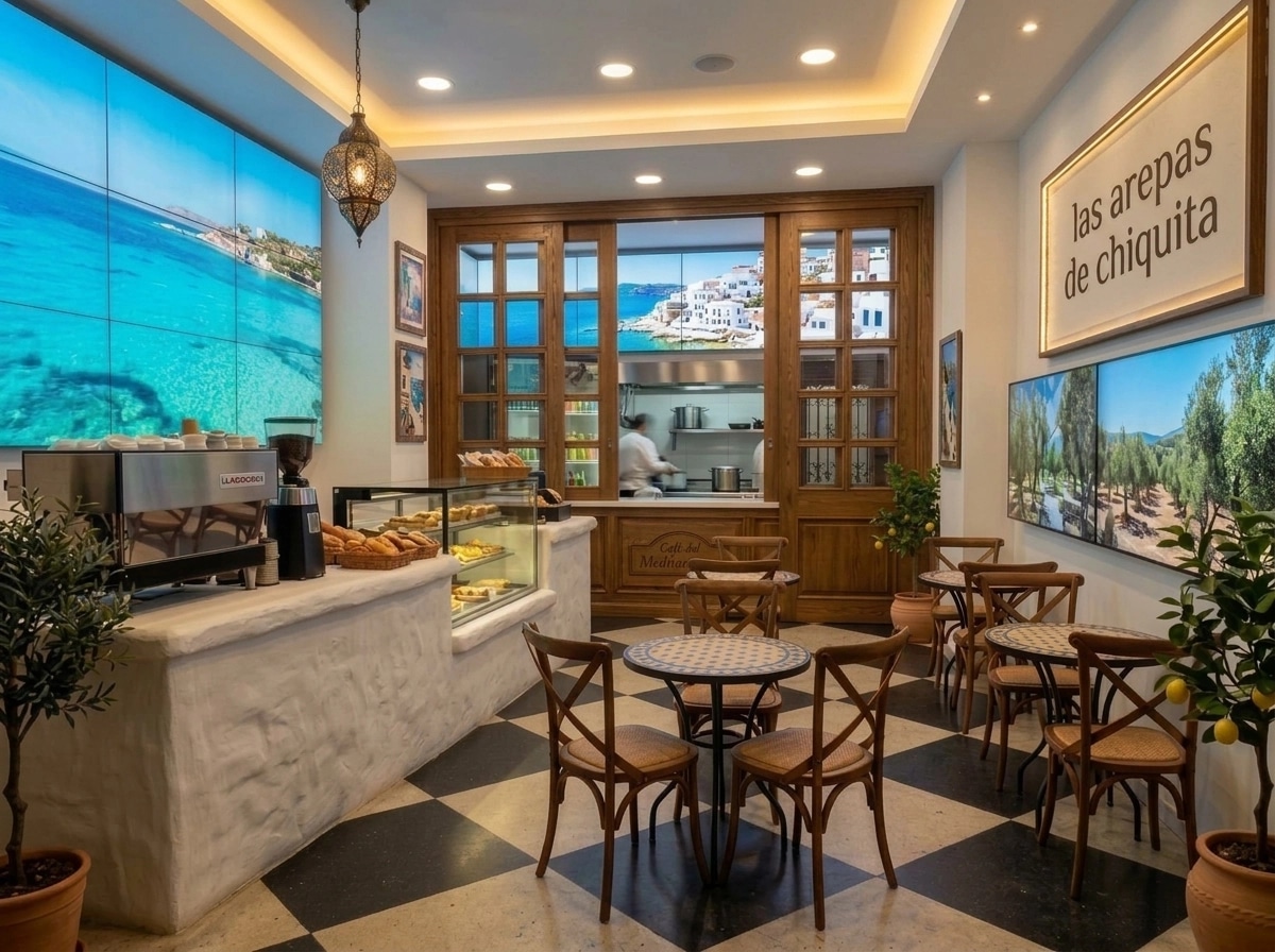 Interior design in Mediterranean style — coffee_shop by GenRoom AI